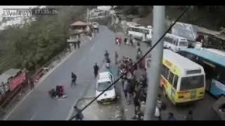 Fails 2017   Woman Crossing The Road Hit By A Motorbike