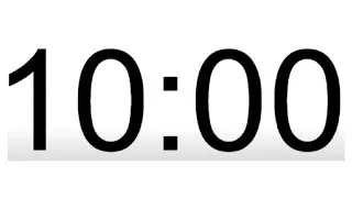 10 Minutes Silent Count Up White Background Clock or Timer