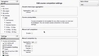 Moodle - Adding "Self Completion" and "Course Completion" block in course