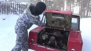 Холодный пуск  мотоколяски СЗД -40 Часть 1.