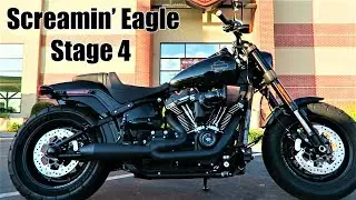 Fat bob with Screamin' Eagle Stage 4 Kit and Two Brothers Racing Exhaust