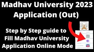 Madhav University Admission 2023 Application (Started)- How to Fill Application Form Online Mode