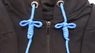 How to Tie Hoodie Strings. Instructions for tying bow and single strand braid hoodie knots.