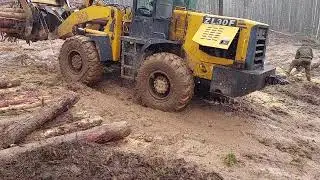 Заготовка леса в мае (Тяжелые условия для техники,ТТ-4, ZL-30)