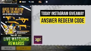 Today Instagram Giveaway Free Fire Answer | Free Fire Redeem Code Today | RajGamingZone