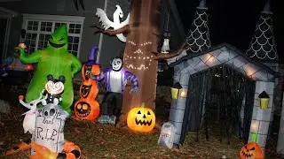 NIGHTTIME & DRONE VIEW - Official 2022 Halloween Display | INFLA