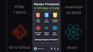 Master Frontend in 100 Days 😎 Learn HTML CSS JS REACT From beginner to advanced ✌️ #html #frontend