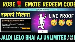 How To Redeem Flower Of Love Emote Redeem Code In Free Fire !!