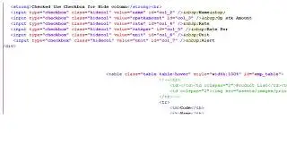 To create datatable show and hide the columns using js
