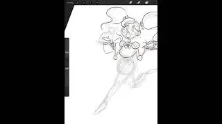 Cute Robot girl line art☺🤖
