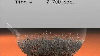 Mesh/Meshless Two Phase Flow Particle Separation in a Tank: Particle Type. POV-RAY Tracing Rendering