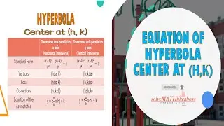 STEM | PRECALCULUS | LESSON 4.5: EQUATION OF HYPERBOLA @ (H, K) AND ITS ASYMPTOTES