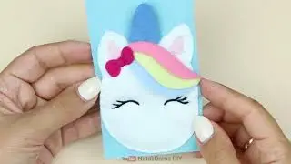CUTE felt UNICORN pencil case / Милый Единорог из фетра /  DIY NataliDoma