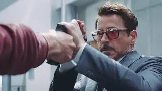 Tony Stark & Black Panther vs Bucky Fight Scene Captain America Civil War 2016 (2560x1440) | 60FPS