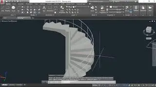 How To Draw Spiral Stairs in AutoCAD 3D with Extrude commands for Beginner.