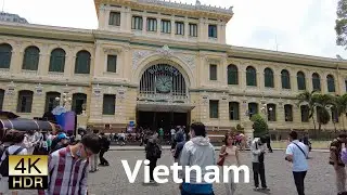 Walking tour until Sai Gon Central Post Office Ho Chi Minh, Vietnam🇻🇳 | 4K60fps