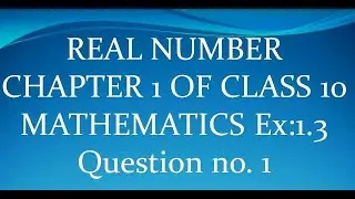 CHAPTER 1 OF CLASS 10 MATHEMATICS Ex:1.3 Question no. 1