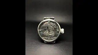 Tissot hand made sterling silver with nature emeralds