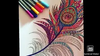 Things to do when Bored |Mandala Art|Feather Mandala|Drawing Feather|HobbiesDrawing|HomemakerHobbies