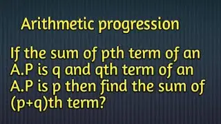 Sequence and series question /arithmetic progression questions /Part-5