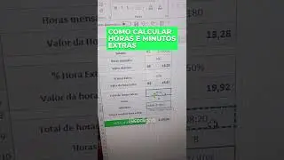 aprenda como calcular hora extra de forma rápida.  #aprenda #excel #exceltips #exceltricks