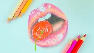 Kako nacrtati usne sa tresnjom | Korak po korak | How To Draw Lips With a Cherry | Step by Step