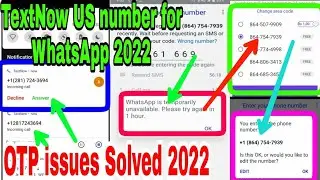 TextNow working area code 864 Updates in 2022/How to Use fake WhatsApp Without Phone Number verify