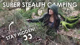 Stealth Camping with Camo Tarp • Freezing Night in Woodland Hideout!