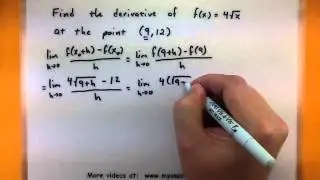 Calculus - Find the derivative of a function at a point