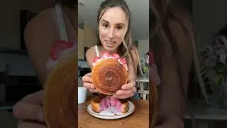 Strawberry New York rolls 🌸 I like 😍😍 #croissant #baking #recipe #sourdough #pastry