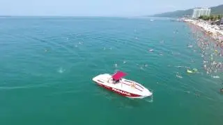 Сочи Лазаревское пляжи занявшие 1 место по количеству отдыхающих в России 4К(полный экран)