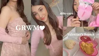 Self-care vlog 🥰💗 GRWM, Brunch, Mini Dollar Tree Haul (Valentine’s Edition)