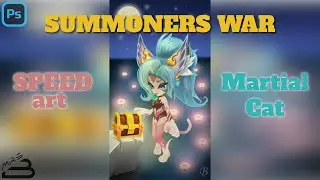 Speedart Martial Cat. Xiao Ling from the mobile game Summoners War Sky Arena