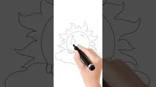 How to draw Very Cute Sun ☀️ Drawing 