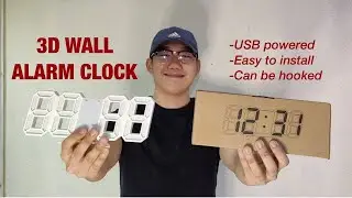 (2024) LED Hanging Wall Clock 3D Modern Digital Alarm Clock Table Watch | Unboxing Set Up Tutorial