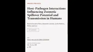 Host–Pathogen Interactions Influencing Zoonotic Spillover Potential and Transmission ... | RTCL.TV