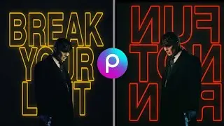Neon Text Poster Editing Tutorial | PicsArt Mobile photo editing