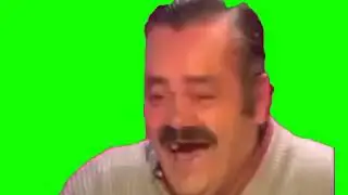 Man laughing green screen