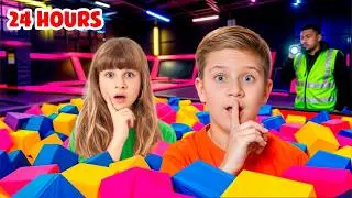 ЗАСТРЯГЛИ у БАТУТНОМУ ПАРКУ на 24 ГОДИНИ! 😱 Діана та Рома
