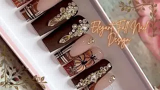 How to Make Fall Design Press On Nails ! Press on nails 101