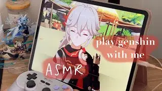 playing #genshin on a cozy iPad pro setup | controller ASMR | cn dub | summertime odyssey | #kazuha