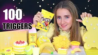 ASMR 100 YELLOW Triggers in 10 minutes 💛 АСМР 100 ЖЕЛТЫХ Триггеров для МУРАШЕК