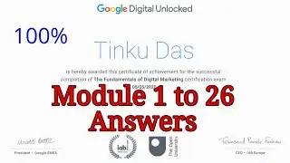 Google Digital Marketing free Online Course Module 1 to 26 all Correct Answers | All Module Answers