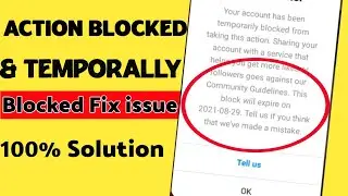 How to Fix Instagram Your account has been temporary block from this|  action block problem