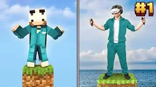 SKYBLOCK IN 1 BLOCK WITH MY REAL BODY Episode 1! - Minecraft Full Body Tracking