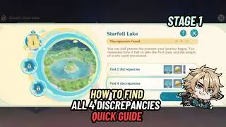 All 4 Discrepancies | Starfell Lake | Stage 1 | Quick Guide | Genshin Impact