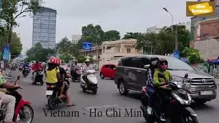 Crazy Saigon motorbike traffic- Vietnam - Ho Chi Minh City