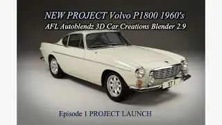 Blender Car Modelling tutorial of a Volvo P1800 PROJECT LAUNCH Ep 1 