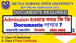 Documents Required For Online Application in NSOU BDP Admission 2021