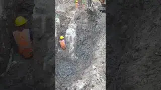 Pile cap excavation with excavator #excavator #shorts #civil